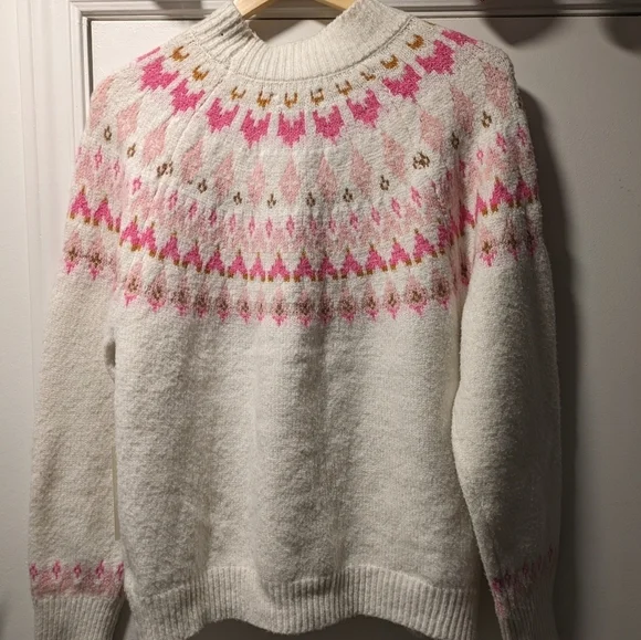 Rachel Zoe top blouse sweater pullover knit size L color beige pink - Picture 5 of 9